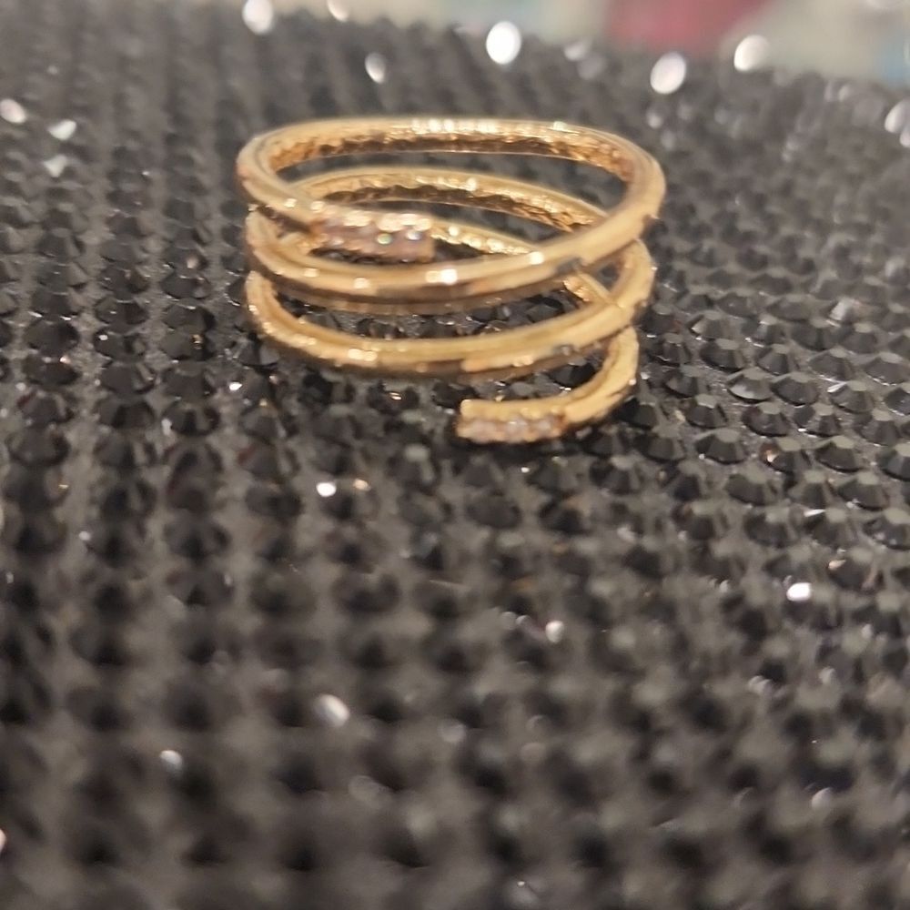 A New Day Gold Rhinestone Coil Ring - Picture 3 of 5
